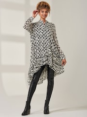 Jolie Moi Black Asymmetric Tiered Hem Shirt - Image 5 of 6