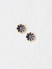 Pendientes de botón con diseño esmaltado de margaritas de Fatface - Imagen 2 de 2