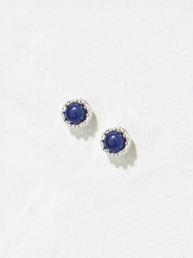 FatFace Navy Stone Stud Earrings - Image 1 of 2
