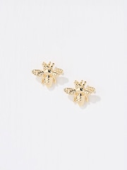 FatFace Gold Tone Bee Stud Earrings - Image 2 of 3