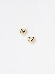 FatFace Gold Tone Heart Stud Earrings - Image 2 of 2