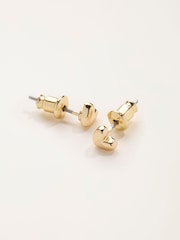 FatFace Gold Tone Heart Stud Earrings - Image 3 of 3