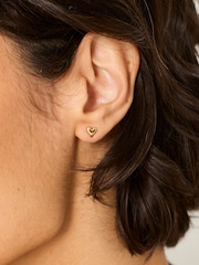 FatFace Gold Tone Heart Stud Earrings - Image 4 of 4