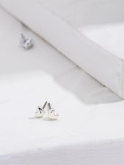 FatFace Silver Tone Heart Stud Earrings - Image 1 of 2