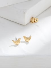 FatFace Gold Tone Bird Stud Earrings - Image 2 of 2