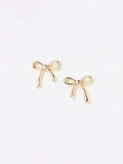 FatFace Gold Tone Bow Stud Earrings - Image 1 of 2