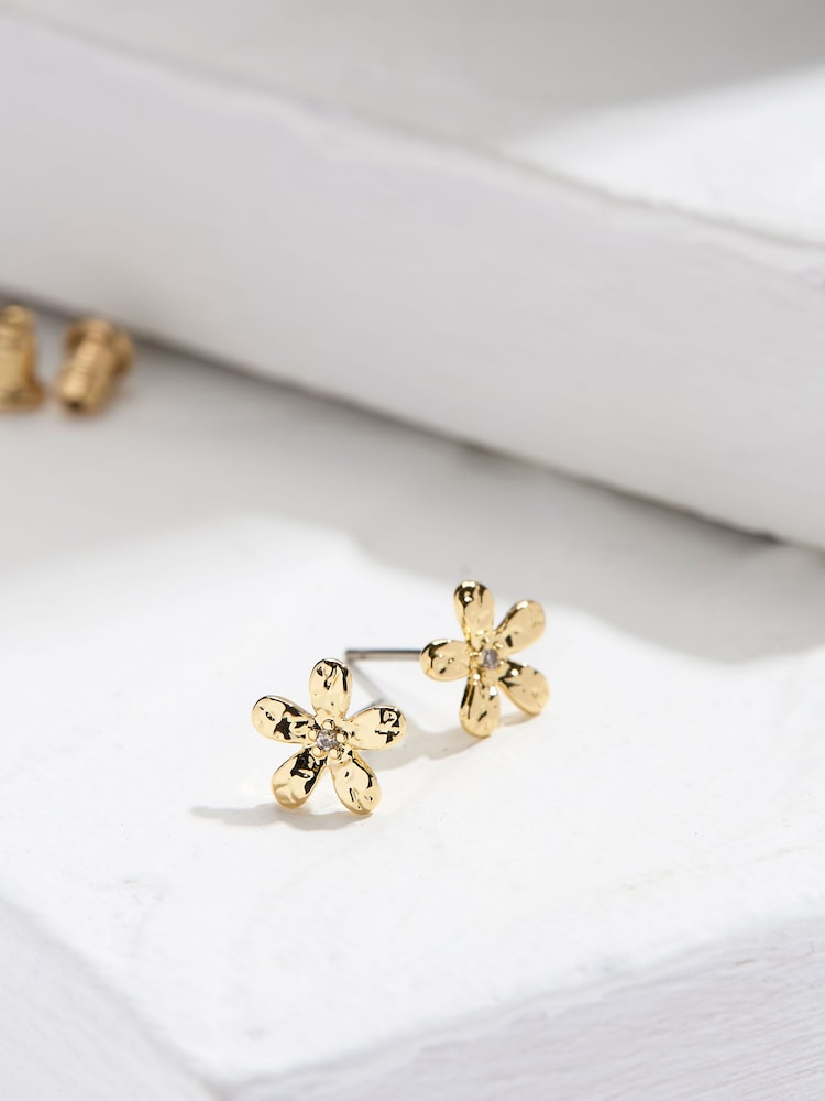 FatFace Gold Tone Flower Stud Earrings - Image 1 of 2 FatFace Gold Tone Flower Stud Earrings - Image 1 of 2