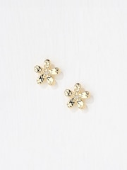 FatFace Gold Tone Flower Stud Earrings - Image 2 of 2