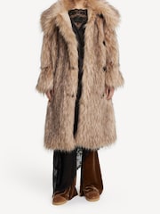 By Malene Birger Brown Graca Faux Fur Coat - Image 2 of 6
