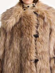By Malene Birger Brown Graca Faux Fur Coat - Image 5 of 6