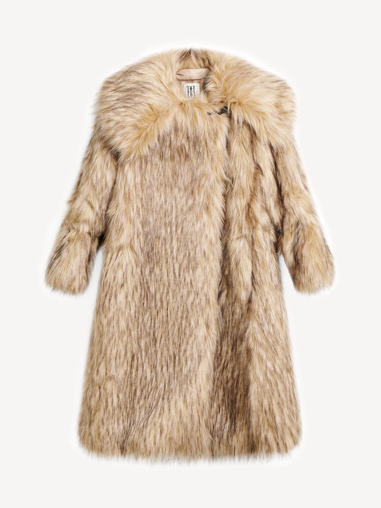 By Malene Birger Brown Graca Faux Fur Coat - Image 6 of 6