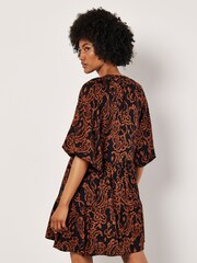 Apricot Orange Sarasa Tiered Babydoll Dress - Image 5 of 5