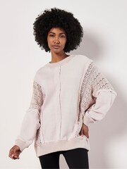 Apricot Cream Pointelle Batwing Jumper - Image 1 of 4