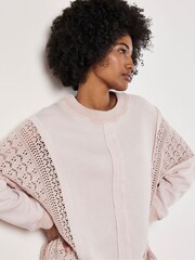 Apricot Cream Pointelle Batwing Jumper - Image 3 of 4