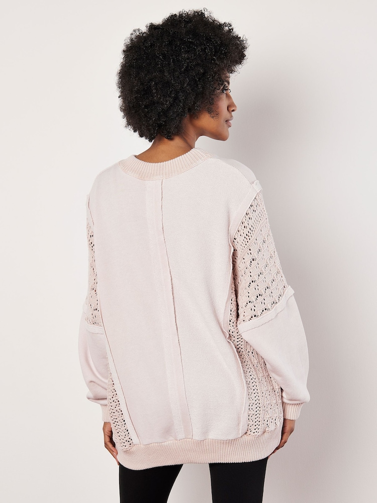 Apricot Cream Pointelle Batwing Jumper - Image 4 of 4