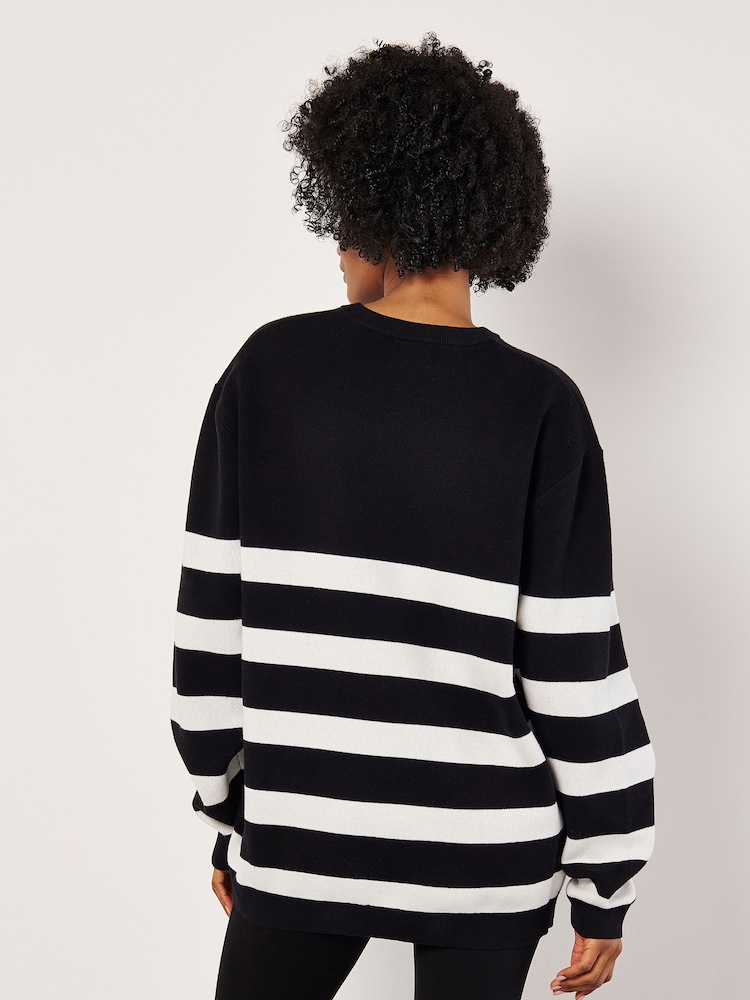 Apricot Black Model Chunky Stripe Jumper - Image 4 of 4