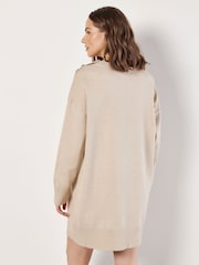 Apricot Natural Tortoise Button Shoulder Jumper Dress - Image 3 of 4