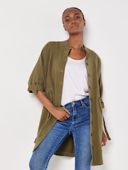Apricot Green Drawstring Button Batwing Dress - Image 4 of 5