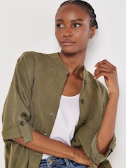 Apricot Green Drawstring Button Batwing Dress - Image 5 of 5