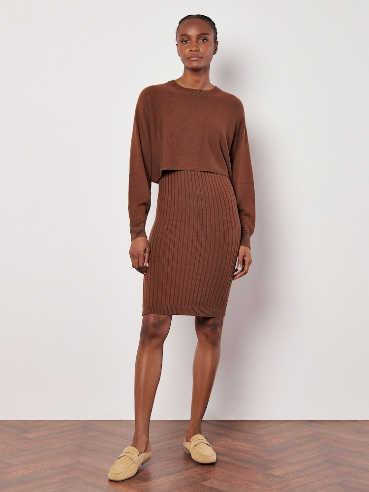 Apricot Red Cropped Batwing Jumper - Image 1 of 4