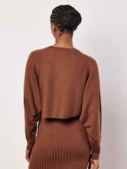 Apricot Red Cropped Batwing Jumper - Image 4 of 4