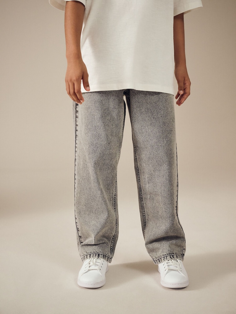 Grey Wide Fit Authentic 100% Cotton Jeans (3-16yrs) - Image 1 of 5