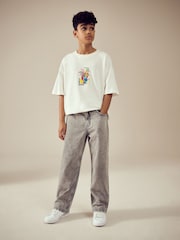Grey Wide Fit Authentic 100% Cotton Jeans (3-16yrs) - Image 4 of 5