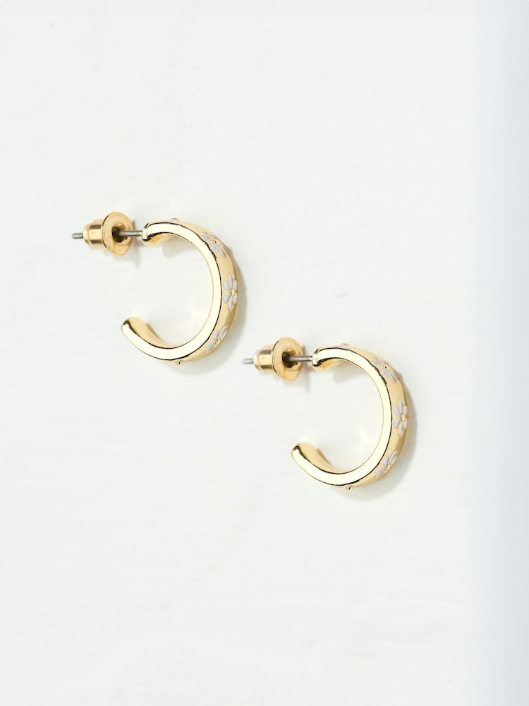 FatFace White Enamel Daisy Stud Earrings - Image 2 of 2 FatFace White Enamel Daisy Stud Earrings - Image 2 of 2