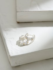 FatFace Silver Tone Daisy Hoop Earrings - Image 1 of 2