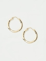 FatFace Gold Tone Hammered Hoop Earrings - Image 2 of 2