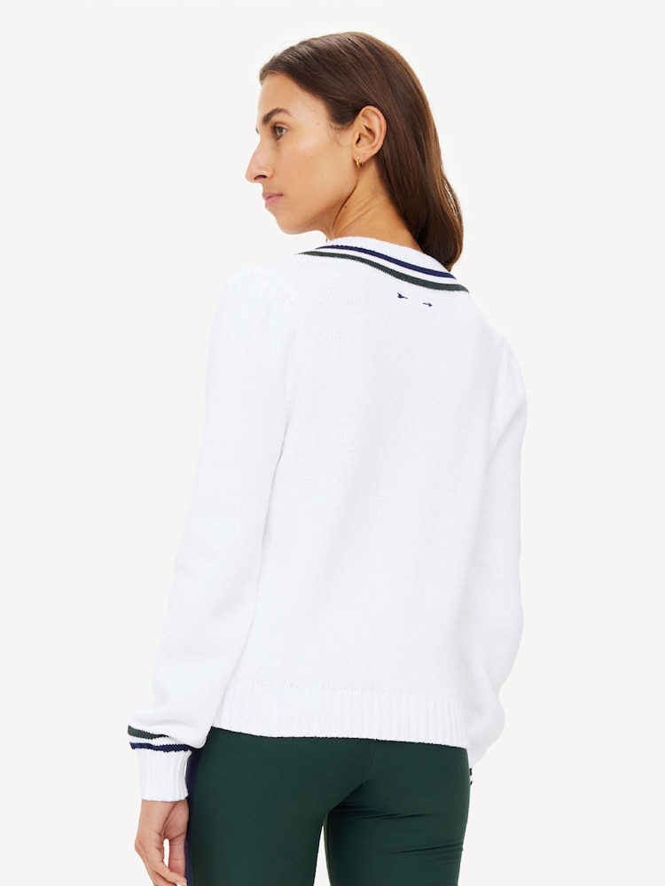 The Upside White Sonny V-Neck Knit Sweater - Image 2 of 5