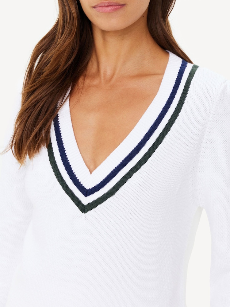 The Upside White Sonny V-Neck Knit Sweater - Image 5 of 5