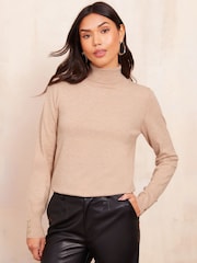 Friends Like These Stone Roll Neck Jumper - Image 1 of 4