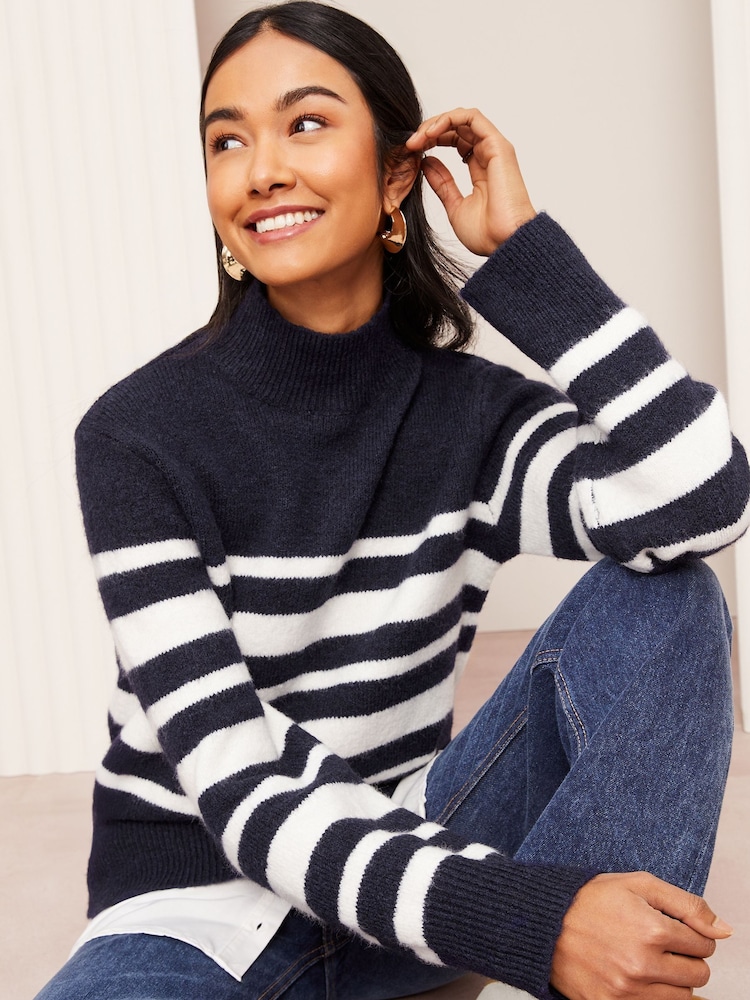 Friends Like These Navy Blue Stripe 2 in 1 Jumper - Image 2 of 4
