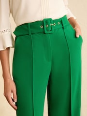 Love & Roses Green Belted High Waist Wide Leg Tailored Trousers - Image 4 of 4