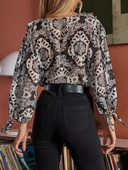 Friends Like These Black High Waist Pocket Flare Jeans - Image 3 of 4