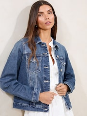 Lipsy Mid Blue Classic Fitted Denim Jacket - Image 2 of 4