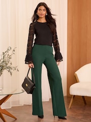 Love & Roses Black Lace Bell Sleeve Jersey Top - Image 3 of 4