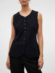 VERO MODA Black Sleeveless Button Down Waistcoat - Image 4 of 6