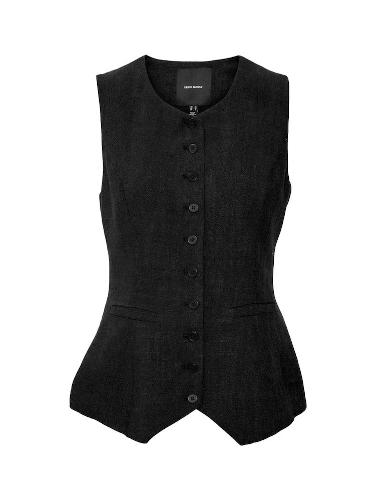 VERO MODA Black Sleeveless Button Down Waistcoat - Image 6 of 6