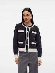 VERO MODA Black Contrast Long Sleeve Button Cardigan - Image 2 of 4