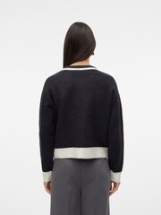 VERO MODA Black Contrast Long Sleeve Button Cardigan - Image 3 of 4