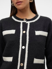 VERO MODA Black Contrast Long Sleeve Button Cardigan - Image 4 of 4