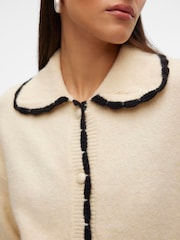 VERO MODA Long Sleeve Contrast Stitch Collard Button Up Cardigan - Slika 3 iz 6
