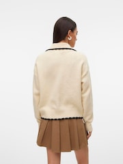 VERO MODA Long Sleeve Contrast Stitch Collard Button Up Cardigan - Slika 5 iz 6
