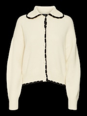 VERO MODA Long Sleeve Contrast Stitch Collard Button Up Cardigan - Slika 6 iz 6