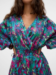 VERO MODA Pink Floral Printed V-Neck Short Dress - Image 5 of 6