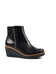 Lunar Cathleen Black Wedge Boots - Image 1 of 7