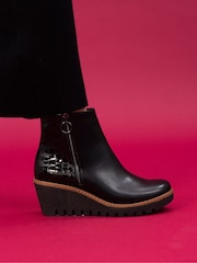Lunar Cathleen Black Wedge Boots - Image 7 of 7