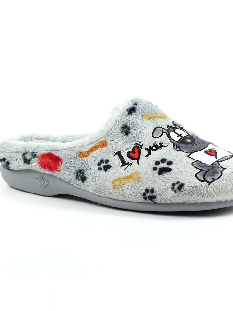 Lunar Grey Lazy Dogz Euphoria Grey Slippers - Image 2 of 6